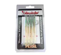 Sidewinder 4 Inch Eels: 7 Pack Pearl Sandeels - Bass Fishing Hooks