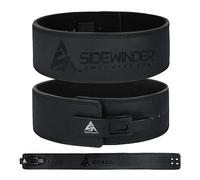 SideWinder Powerlifting Belt Leather Weight Lifting with Adjustable Lever Buckle, Gym Training Workout Belt 10mm thickness 4 inches Lumbar Back Support Men and Women, Deadlifts, Squats Exercise