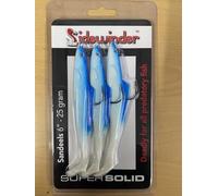 Sidewinder Sandal bait / fishing bait, 25 g, 15 cm (6 inch), 3 pieces, blue/white