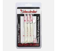 Sidewinder Super Slims Sandeels: White Red Spot