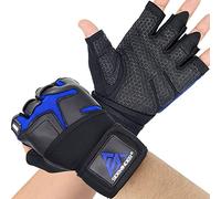 Sidewinder Workout Weight lifting Gloves with Wrist Wrap Support for Men and Women Wrist Support Padded Extra Grip Palm Protection Fingerless Exercise Gloves for Cycling, Gym, Climbing, Training