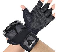 Sidewinder Workout Weight lifting Gloves with Wrist Wrap Support for Men and Women Wrist Support Padded Extra Grip Palm Protection Fingerless Exercise Gloves for Cycling, Gym, Climbing, Training