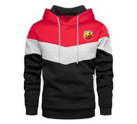 SIDHU Men's Hoodie for ABARTH Packable Patchwork Streetwear Pullover hoodies Casual Hooded Sweatshirt for for Running Travle,Red-S