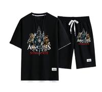 SIDHU Men's Hoodie for Assassin Creed Packable Patchwork hoodies Pullover Streetwear Casual Hooded Sweatshirt for Hiking Travelling Camping,Black-M