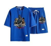 SIDHU Men's Hoodie for Assassin Creed Packable Patchwork hoodies Pullover Streetwear Casual Hooded Sweatshirt for Hiking Travelling Camping, Blue-3XL