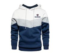 SIDHU Men's Hoodie for SCANIA Patchwork Packable hoodies Pullover Streetwear Casual Hooded Sweatshirt for Hiking Travelling Camping,White-S