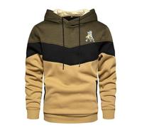 SIDHU Men's Hoodies for Rick and Morty Packable Patchwork hoodies Pullover Streetwear Casual Hooded Sweatshirt for Hiking Travelling Camping,Army Green-3XL