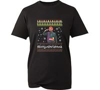 Sidhu Moose Wala Merry Christmas T-Shirt Ugly Xmas Legendary Punjabi Singer Fans Christmas Festival Unisex Tee Top (Black, M)