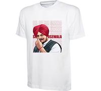 Sidhu Moose Wala T-Shirt Dill Da NAI Madda Tera Sidhu Moose Wala Legend Indian Singer Sonngwritter Adult Kids Unisex Tee Top (White, M)