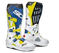 Sidi Atojo SRS Motocross Motorbike Boots Yellow Flo White Blue