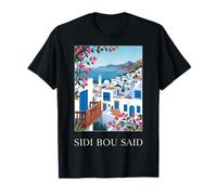 Sidi BOU Said Tunisia Coastal Village Mediterranean Scene T-Shirt