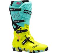 Sidi Crossair X CE Motorcycle Off-Road Adventure Boots - Mint / Fluo Yellow