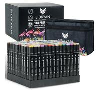 SIDKYAN 168 Colors Alcohol Markers Pens, Quick-Drying Dual Tip Alcohol Paint Markers with Brush Tip for Rock Painting, Glass, Paper, Ceramic