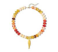 Sidlens Chunky Beaded Seashell Starfish Fish Necklace for Women Big Boho Statement Fish Shell Charm Necklace Colorful Resin Pendant Beachy Jewelry Summer Coastal Vacation Gifts, adjustable, Resin, No