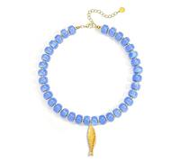 Sidlens Chunky Beaded Seashell Starfish Fish Necklace for Women Big Boho Statement Fish Shell Charm Necklace Colorful Resin Pendant Beachy Jewelry Summer Coastal Vacation Gifts, adjustable, Resin, No