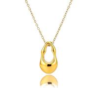 Sidlens Long Chunky Gold Necklace for Women Big Statement Boho Necklace Trendy Irregular Minimalist Swirl Pendant Necklace Beachy Jewelry Summer Coastal Tropical Vacation Gifts, adjustable, Titanium