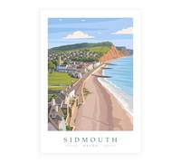 Sidmouth Travel Poster Print - Devon Coastal Wall Art - A3 Print Only