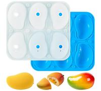 Sidosir 1Pack Mango Fruit Mousse Silicone Mold, 3D Fruit Snack Molds for Making Chocolate, Pudding and Jelly, 6-Cavity Mango Shape Cake Mold for Candy, Ice Cream, Cupcake, Mousse