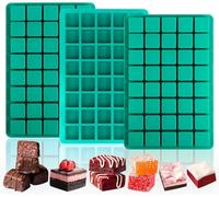 Sidosir 1Pcs Square Caramel Candy Mold Silicone, 40-Cavity Gummy Silicone Molds for Fat Bombs, Chocolate Truffles Mold for Hard Candy, Ice Cube Green