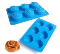 Sidosir 2PCS Large Cinnamon Buns Silicone Mold, Non-Stick Mold for Making Cinnamon Rolls Perfect Cinnamon Roll Shaping, Ideal for Baking and Dessert Making