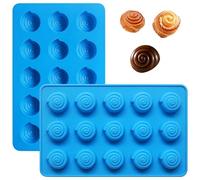 Sidosir 2PCS Mini Cinnamon Buns Silicone Mold, Non-Stick Mold for Making Cinnamon Rolls Perfect Cinnamon Roll Shaping, Ideal for Baking and Dessert Making