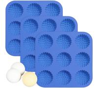 Sidosir Golf Ball Chocolate Silicone Molds for Cake Decorations,9-Cavity 3D Golf Ball for Ice, Hot Chocolate Bomb(3Pcs)