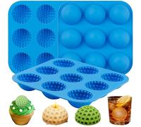 Sidosir Large Golf Ball Chocolate Silicone Molds for Cake Decorations,9-Cavity 3D Golf Ball for Ice, Hot Chocolate Bomb(3Pcs)