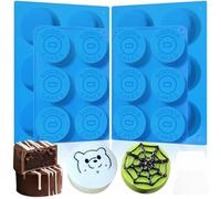 Sidosir Original Cakepuck Mold Set, Cake Puck Molds Silicone mold for Chocolate Covered, Round Cake Pop Silicone Mold with 2 Scroper(4molds+2Scropers)