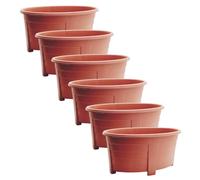 SIDSONS 55cm Large Plastic Oval Plant Pot - Garden Flower Planter Pots Garden Window Herb Box, (Pack Of 2) Indoor & Outdoor Flower Pots/Plant Pot, DIY Drainage Holes, 55cm diameter (6, Terracotta)