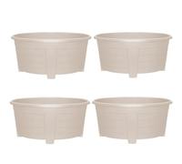 SIDSONS 55cm Large Plastic Oval Plant Pot - Garden Flower Planter Pots Garden Window Herb Box, (Pack Of 4) Indoor & Outdoor Flower Pots/Plant Pot, DIY Drainage Holes, 55cm diameter (4, Taupe)