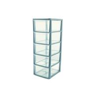 SIDSONS A4 5 & 6 Drawer Storage Unit Clear Plastic Drawer Organizer Home Office School Multi-Purpose Stationery Craft Tool Storage Medium & Deep Drawers (Silver/Clear, A4 5 Deep Drawers Unit)