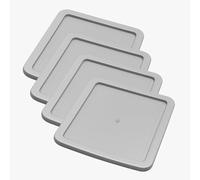 SIDSONS A4 Drawer Lid Only, Replacement Top for Slim Storage Tower, Compatible with 1, 2, 3, 4, 6, 8 Tier, Strong Plastic Lid, Easily Create Multiple Tier Unit Completely (Lid Only Silver, 4x Lid)