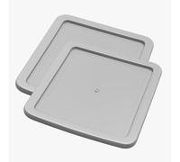 SIDSONS A4 Drawer Lid Only, Replacement Top for Slim Storage Tower, Compatible with 1, 2, 3, 4, 6, 8 Tier, Strong Plastic Lid, Easily Create Multiple Tier Unit Completely (Lid Only Silver, 2x Lid)