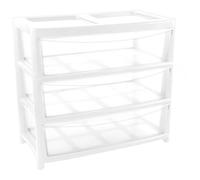 SIDSONS Jumbo Chest 4 Drawers Storage Unit, Plastic Drawers Home Office Closet Bedroom Dorm, Modular Storage Tower Cabinet Nursery School Storage Solution (White/Clear, 3 Drawers Jumbo)