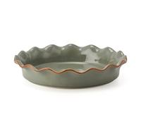 SIDUCAL Ceramic Pie Pan for Baking[10.5 inch],Reusable NonStick Ceramic Pie Plate with Ruffled Edge,Deep and Fluted Pie Dish for Apple Pie,Quiche,Pot Pies, Tart, etc（Green）