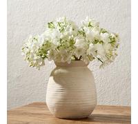 SIDUCAL Ceramic Rustic Farmhouse Vase | 7.3 Inch Pottery Decorative Flower Vase for Home Decor | Sand Glaze Finish Boho Vase for Table, Living Room, Bathroom Decoration, Shelf Decor, Mantel, White