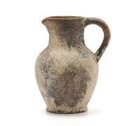 SIDUCAL Ceramic Rustic Farmhouse Vase with Handle, Terracotta Vase, Minimalist Decorative Vases for Home Decor, Table, Living Room, Shelf, Christmas Decoration(Gray)