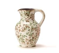 SIDUCAL Ceramic Vase with Handle, Vintage Vase, Chinoiserie Floral Vase for Home Decor, Table, Living Room, Shelf, Christmas Decoration (Green and Beige)