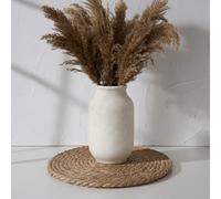 SIDUCAL Rustic Farmhouse Flower Vase | 9.5 Inch Large Ceramic Pampas Grass Vase | Modern Farmhouse Decor for Home, Table, Living Room, Shelf, Mantel, White