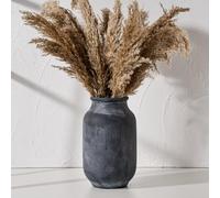 SIDUCAL Rustic Farmhouse Flower Vase | 9.5 Inch Large Ceramic Pampas Grass Vase | Modern Farmhouse Decor for Home, Table, Living Room, Shelf, Mantel, Black