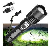 SIDUISDH Torches LED Super Bright Rechargeable, 90000 Lumens Flashlight, Powerful Tactical Torch, Built Battery Powered, USB Hand Waterproof Torch for Dog Walking Camping Emergency