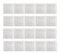 siduytin 10pack/lot Peel and Stick Panelling Waterproof White Wall Panels for Hallway Foam Self Adhesive Shock Wall Panels, A, 20 PCS