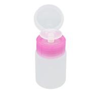 siduytin 120ml Push Down Empty Pump Dispenser Reusable Lightweight Washable Clear Bottle for Liquid Distribution, Pink