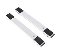 siduytin 2 Pieces Refrigerator Adjustable Mobile Roller Base Telescopic Stainless Steel Holder Furniture Bracket Home Bathroom, White