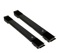 siduytin 2 Pieces Refrigerator Adjustable Mobile Roller Base Telescopic Stainless Steel Holder Furniture Bracket Home Bathroom, Black