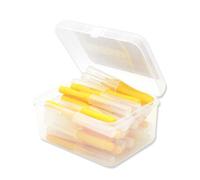 siduytin 40Pcs Interdental Brush Supple Floss for Head Push-Pull Plastic Teeth Brushes I Shaped Handheld Oral Hygiene Tool Holiday, Yellow & 0.4mm