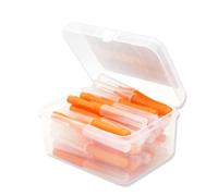siduytin 40Pcs Interdental Brush Supple Floss for Head Push-Pull Plastic Teeth Brushes I Shaped Handheld Oral Hygiene Tool Holiday, Orange & 0.6mm