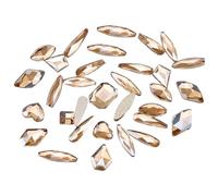 siduytin 50 Pieces Specific-shaped Glass Crystal Set Shining 3D Tips Decoration Nail Art Rhinestones for Card Making Wedding Dress, Champagne