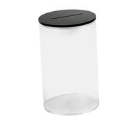siduytin Acrylic Savings Jar Clear Bank Money Box Offers Large Capacity Storage Case Container Making Saving Money Fun and Engaging Saving Boxes Bedroom Living Room Decoration, Black, M
