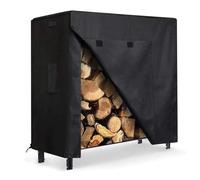siduytin Black 210D Oxford Cloth 8ft 4ft Waterproof Firewood Log Storage Rack Cover OxfordCloth Wood Store For Logs Outside, A, 4FT:123 * 65 * 110CM
